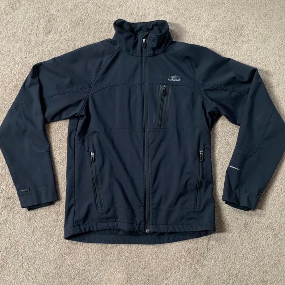 Columbia Titanium Interchange Jacket Mens Medium Black Full Zip Omni-Shield